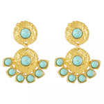 18K Gold-Plated Turquoise Dangle Earrings