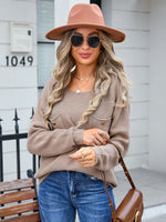 Angel Wings Decor Button Drop Shoulder Knit Top