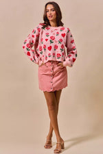 SO ME Vintage Wash Scallop Edge Denim Mini Skirt
