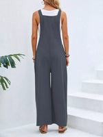 Full Size Casual Wide-Leg Overalls with Pockets Plus Size