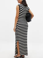 Side Slit Sleeveless Midi Knit Dress