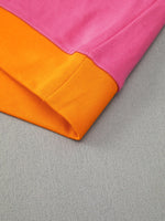 Color Block Round Neck Top and Pants Set