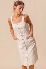 SO ME Button Down Pocket Front Pinafore Dress
