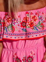 Floral Off Shoulder Ruffle Maxi Dress - Ladyez