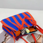 Striped Adjustable Strap Crossbody Bag