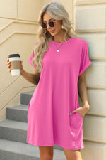 Florira Short Sleeve Mini Dress with Pockets