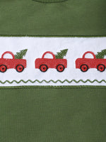 Children's Embroidered Sweatshirt and Gingham Pants Set