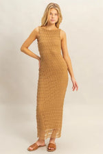 HYFVE Sleeveless Crochet Open Back Maxi Dress