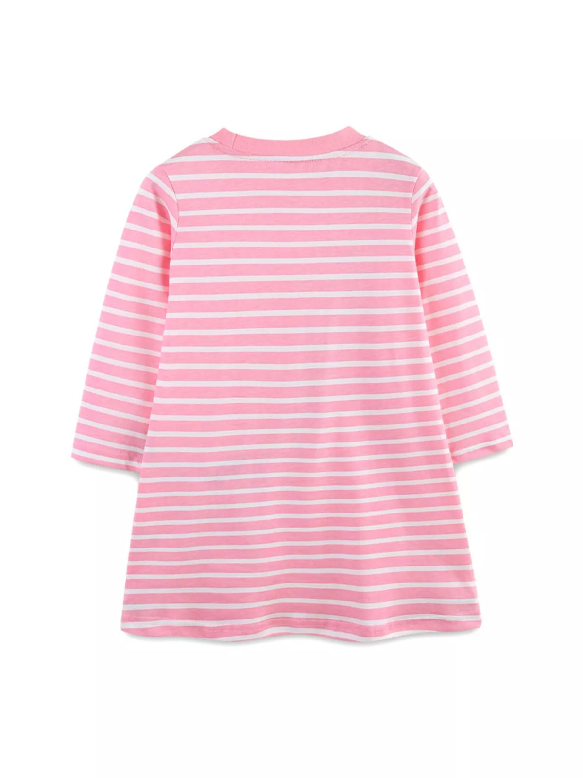 Children's Apple Applique Striped Long Sleeve Dress