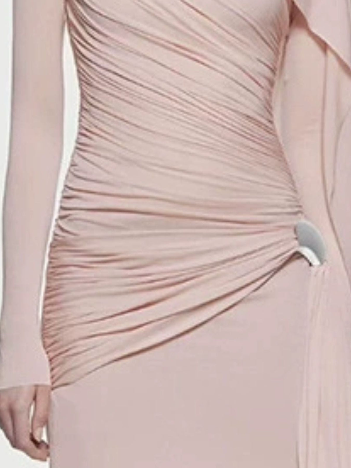 Ruched Draped Long Sleeve Maxi Dress