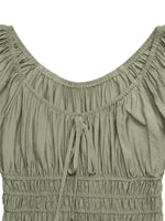 Smocked Waist Puff Sleeve Maxi Dress