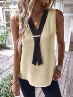 Full SizeV-Neck Contrast Tank Plus Size