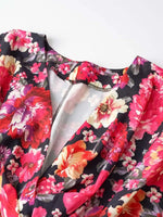 Floral Print Layered Ruffle Hem Mini Dress