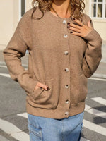 Casual Button-Down Knit Cardigan