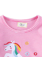 C=Children's Unicorn Ruffle Sleeve Striped T-Shirt