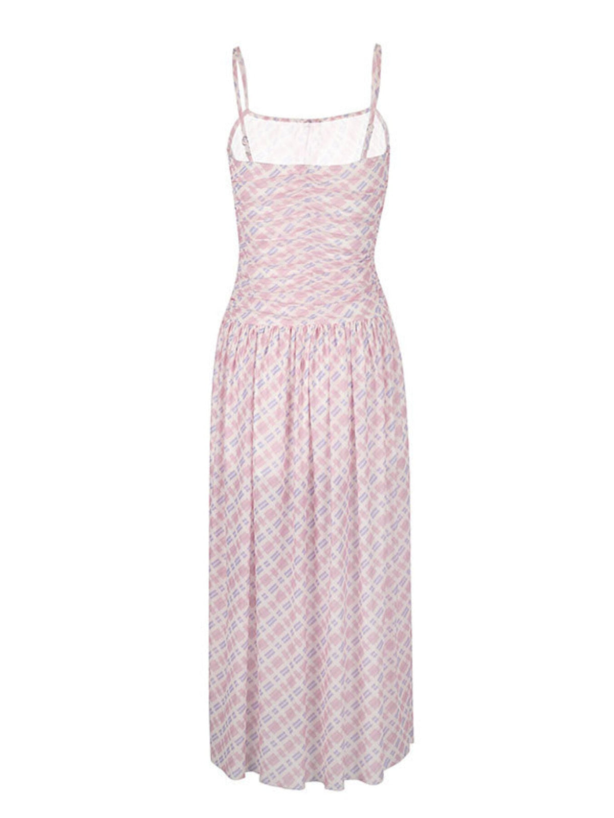 Plaid Spaghetti Strap Maxi Dress