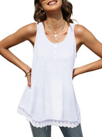 Lace Trim Wide Strap Tank Top