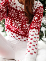 Snowflake Pattern Long Sleeve Sweater
