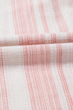 Striped Button Detail Short Sleeve Blouse