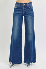 RISEN Full Size Mid Rise Wide Jeans Plus Size - Ladyez