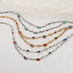 Vintage Multi-Gemstone Double Layered Necklace