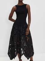 Sleeveless Ribbed Crochet Midi Dress