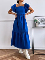 Tiered Square Neck Maxi Dress - Ladyez