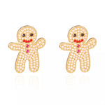 Alloy Gingerbread Man Stud Earrings