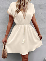 V-Neck Short Sleeve Mini Dress