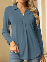 Johnny Collar Long Sleeve T-Shirt - Ladyez