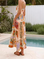 Printed Strapless Maxi Cami Dress - Ladyez