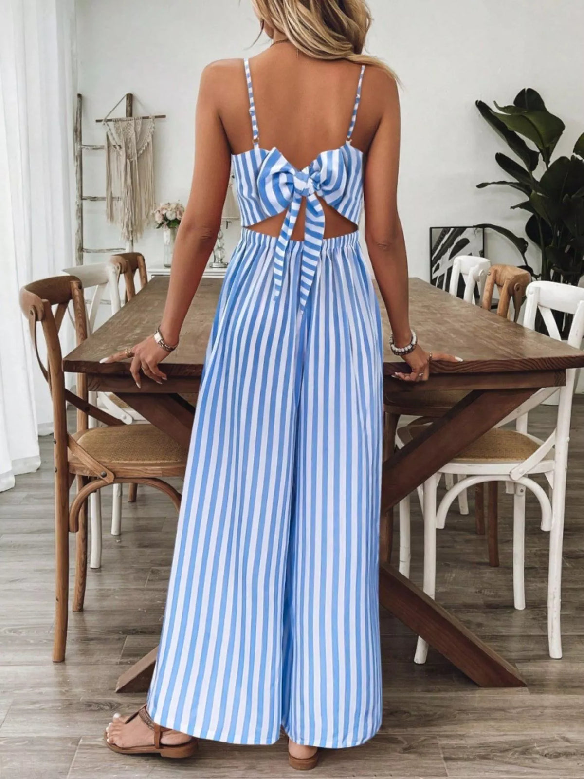 Spaghetti Strap Wide Leg Jumpsuit