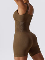 Basic Bae Ribbed Sleeveless Active Romper - Ladyez