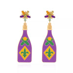 Mardi Gras Bottle Dangle Earrings