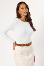 Lettuce Edge Round Neck Long Sleeve T-Shirt - Ladyez