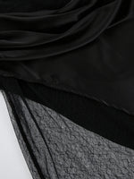 Lace Panel Midi Skirt