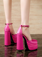 Platform High Heel Ankle Strap Pumps - Ladyez