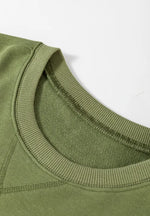 Solid Color Round Neck Long Sleeve Sweatshirt