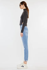 Kancan High Rise Distressed Mom Jeans - Ladyez