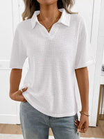 Striped Knit Short Sleeve Top