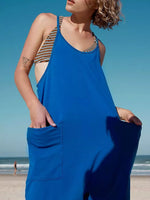 Spaghetti Strap Romper with Pockets