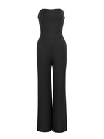 Strapless Lace-Up Back Jumpsuit