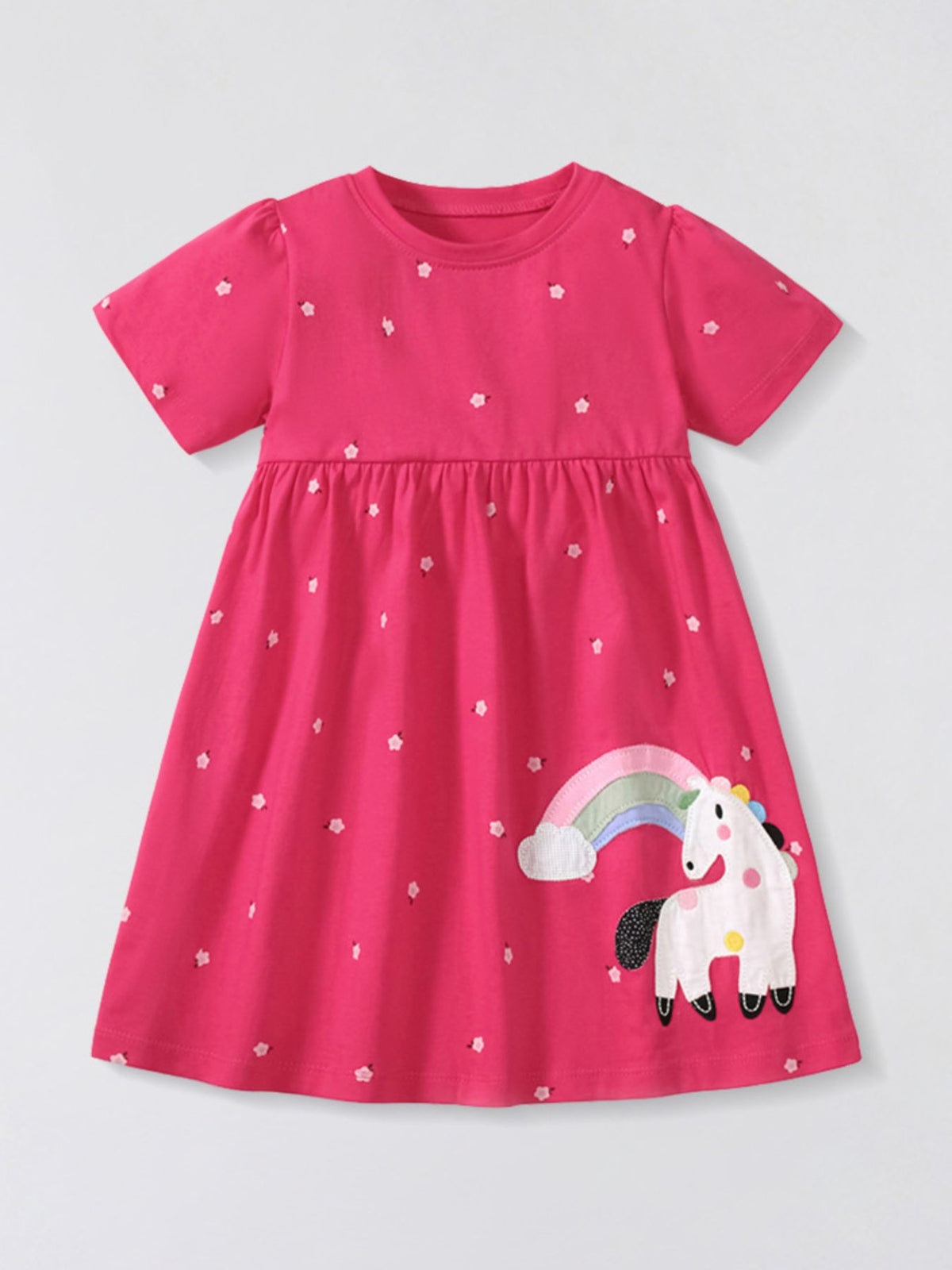 Children's Unicorn Rainbow Short Sleeve Dress