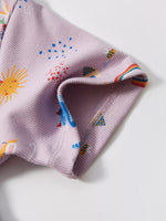 Children's Cartoon Print Button Front Casual Dress