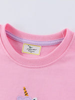 Children's Cute Unicorn Patch Crewneck Sweatshirt
