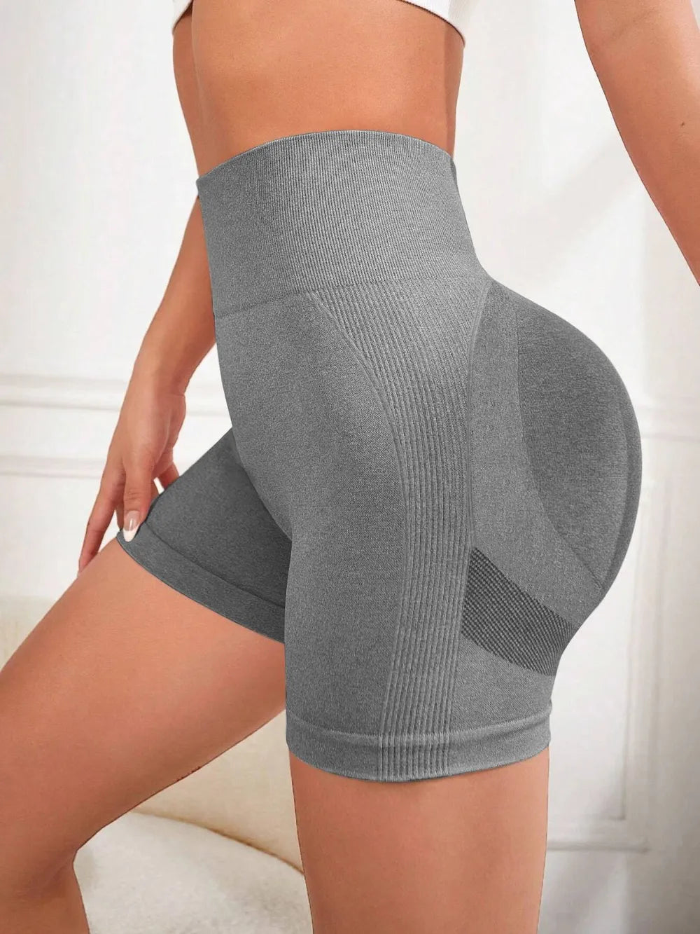 High Waist Active Shorts - Ladyez