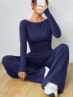 Long Sleeve Top and Wide Leg Pants Set