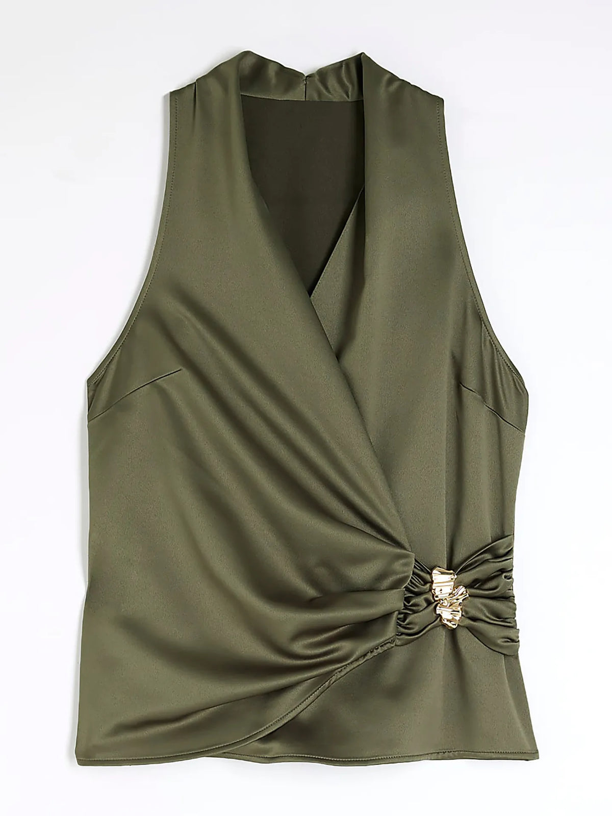 Surplice Sleeveless Top and Pants Set