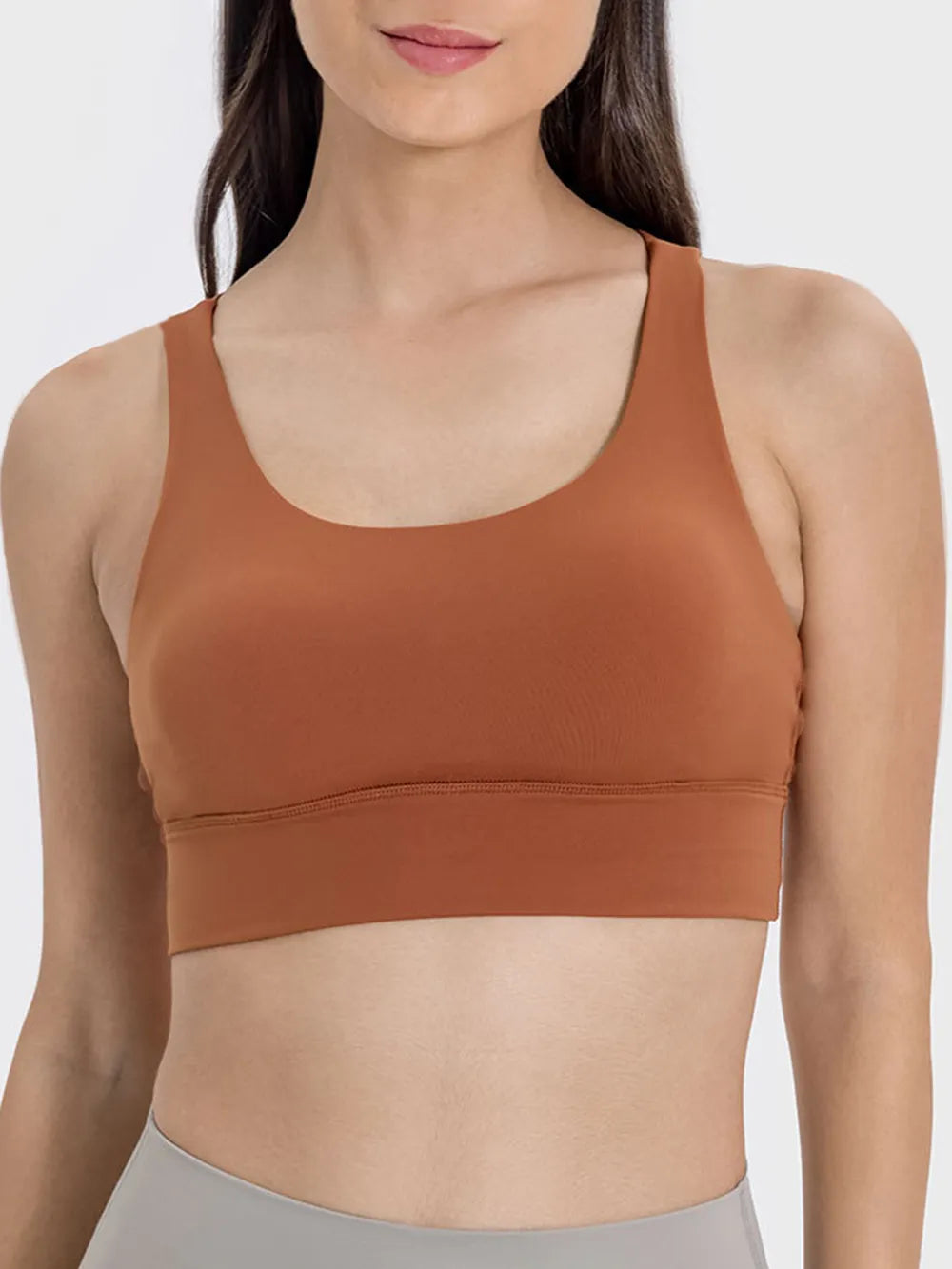 Millennia Crisscross Scoop Neck Active Tank - Ladyez