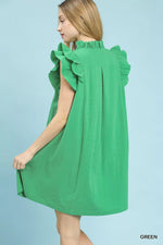 Umgee Seersucker Ruffle Shift Dress